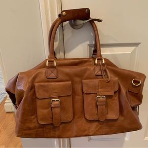 Rawlings Carry-on Leather Duffle Bag - Tan/Cognac